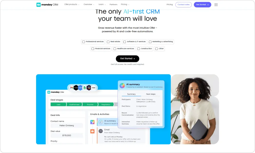 monday.com CRM Dashboard