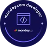 monday.com Developers Badge 2024 earned by Rakesh Patel, certified March 1, 2024