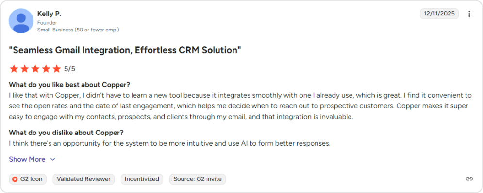 Copper - User perspective