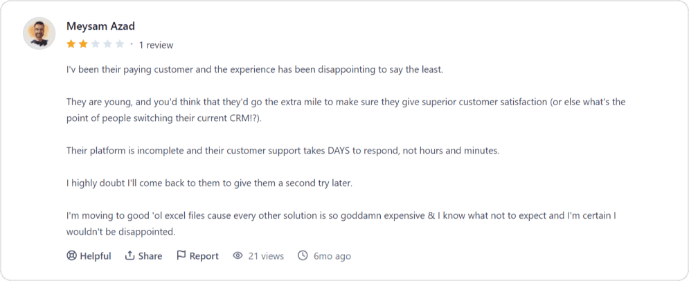 Critical user feedback