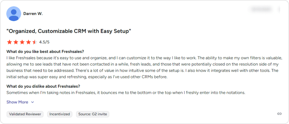 Freshsales - User perspective