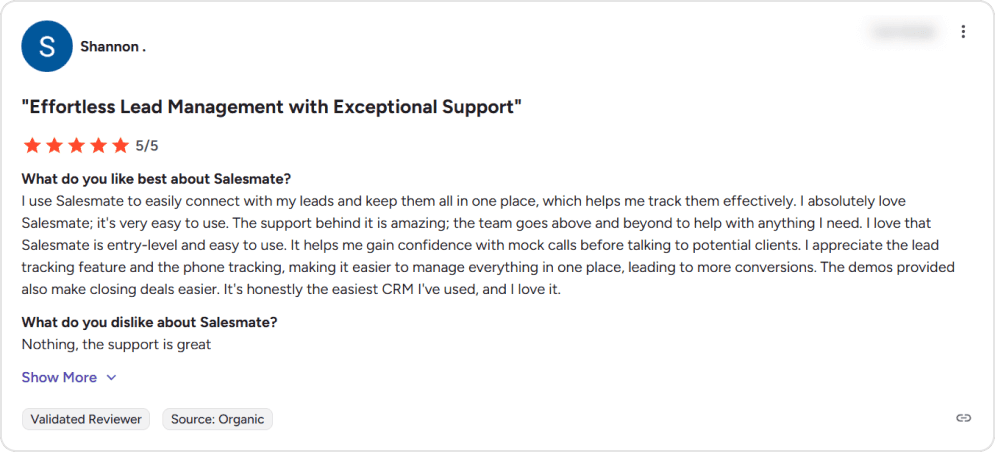 Salesmate - User perspective