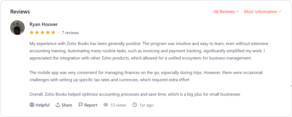 Zoho CRM - User perspective