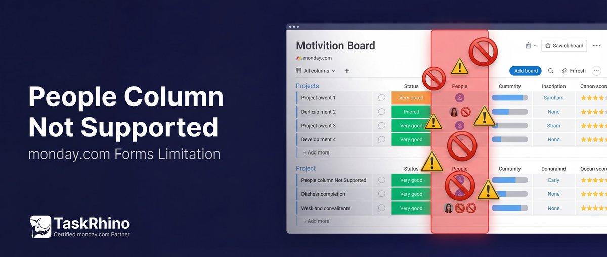 monday.com People Column Not Supported Banner