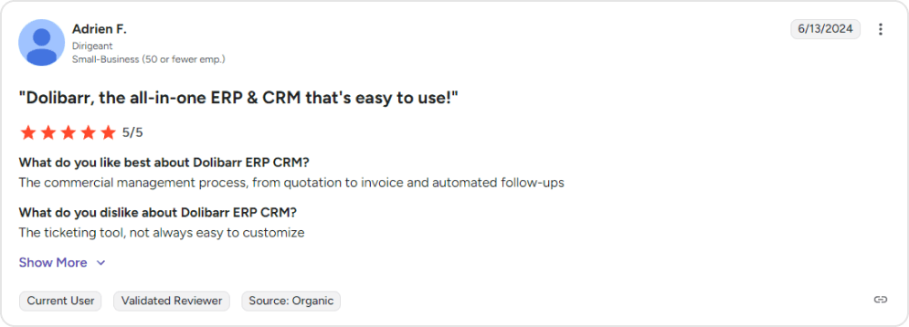 Dolibarr G2 Reviews