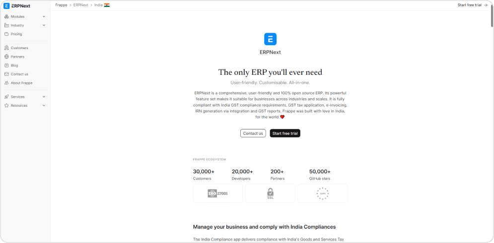 ERPNext Dashboard