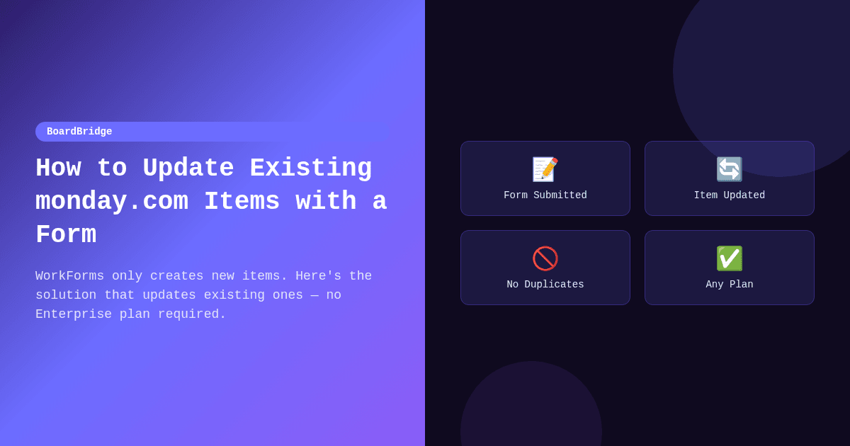 How to Update Existing monday.com Items with a Form