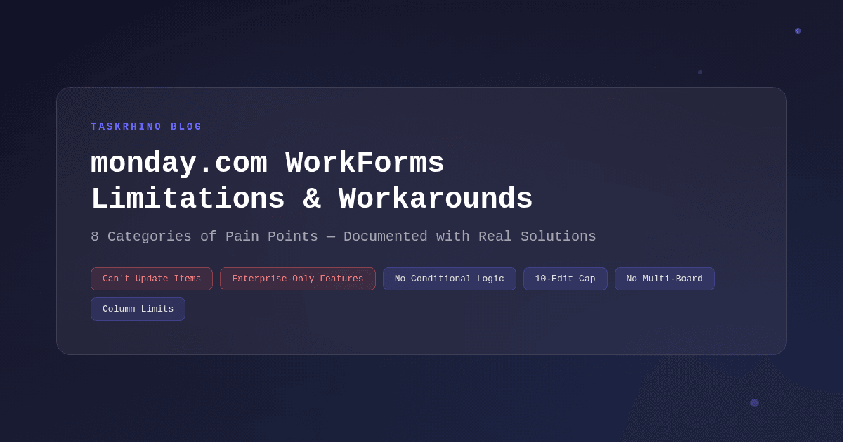 monday.com WorkForms Limitations and Workarounds
