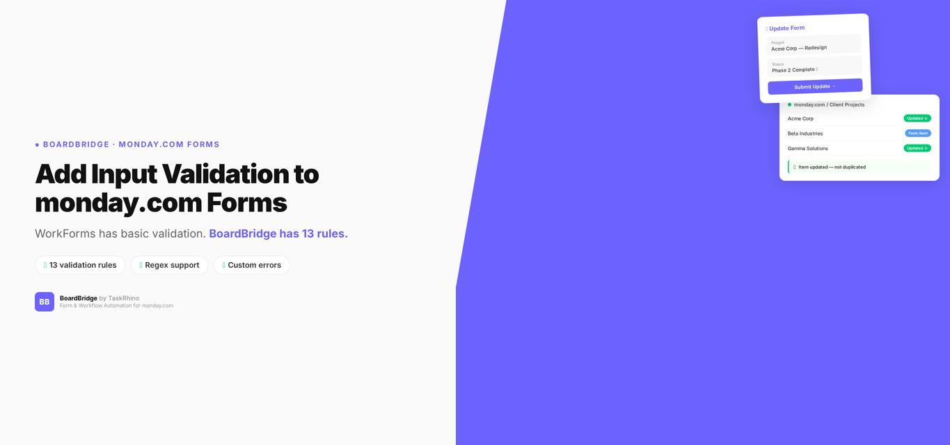 Add Input Validation to monday.com Forms - BoardBridge